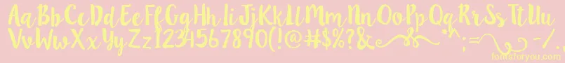 Lillybelle Font – Yellow Fonts on Pink Background