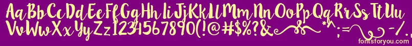 Lillybelle Font – Yellow Fonts on Purple Background