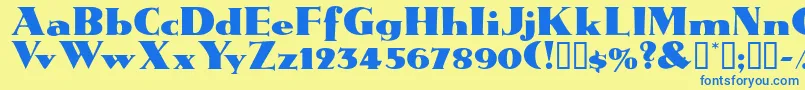 JanwoodsskBold Font – Blue Fonts on Yellow Background