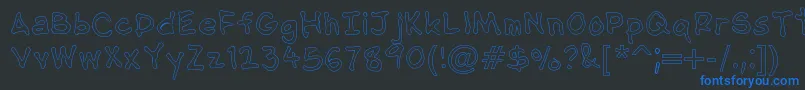 More about NipcensHandwritingOutline Font NipcensHandwritingOutline Font – Blue Fonts on Black Background