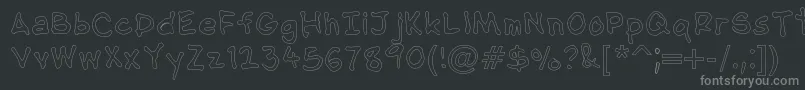 NipcensHandwritingOutline Font – Gray Fonts on Black Background