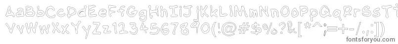 フォントNipcensHandwritingOutline – 白い背景に灰色の文字