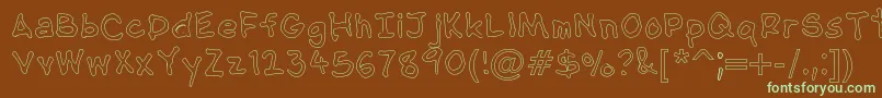 NipcensHandwritingOutline Font – Green Fonts on Brown Background
