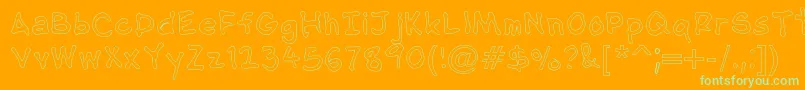 Fonte NipcensHandwritingOutline – fontes verdes em um fundo laranja