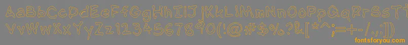 Шрифт NipcensHandwritingOutline – оранжевые шрифты на сером фоне