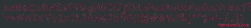 フォントNipcensHandwritingOutline – 黒い背景に赤い文字