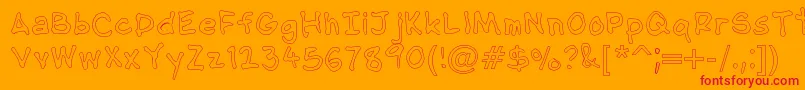 Шрифт NipcensHandwritingOutline – красные шрифты на оранжевом фоне