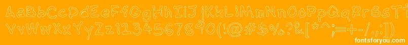 NipcensHandwritingOutline Font – White Fonts on Orange Background
