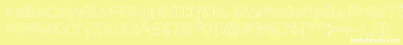 NipcensHandwritingOutline Font – White Fonts on Yellow Background