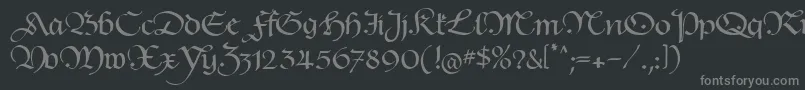 フォントHentimpsCirclet – 黒い背景に灰色の文字