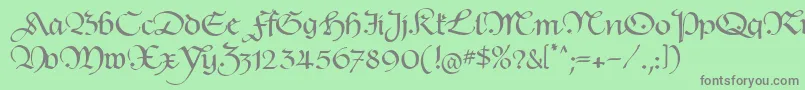 フォントHentimpsCirclet – 緑の背景に灰色の文字