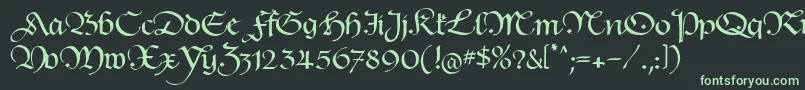 フォントHentimpsCirclet – 黒い背景に緑の文字