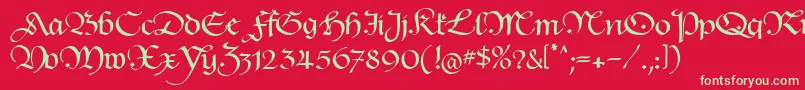 フォントHentimpsCirclet – 赤い背景に緑の文字