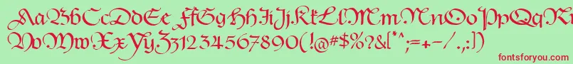 HentimpsCirclet Font – Red Fonts on Green Background