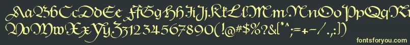 フォントHentimpsCirclet – 黒い背景に黄色の文字