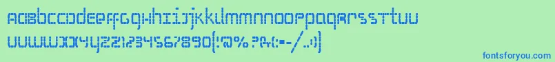 SSelfismBold-Schriftart – Blaue Schriften auf grünem Hintergrund