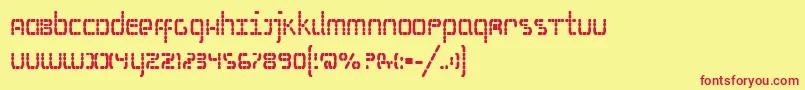 SSelfismBold-Schriftart – Rote Schriften auf gelbem Hintergrund