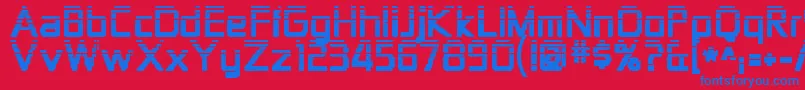 Zekton ffy-Schriftart – Blaue Schriften auf rotem Hintergrund