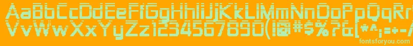 Fonte Zekton ffy – fontes verdes em um fundo laranja