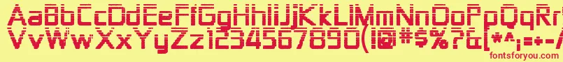 Zekton ffy Font – Red Fonts on Yellow Background