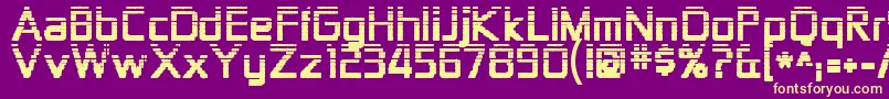 Zekton ffy-Schriftart – Gelbe Schriften auf violettem Hintergrund
