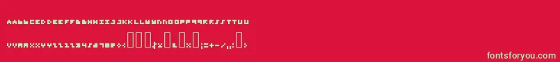 Fonte Microtype – fontes verdes em um fundo vermelho