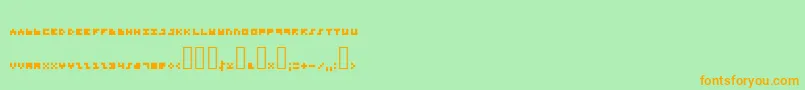 Fonte Microtype – fontes laranjas em um fundo verde