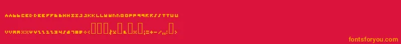 Fonte Microtype – fontes laranjas em um fundo vermelho