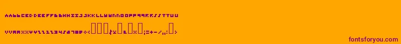 Microtype-Schriftart – Violette Schriften auf orangefarbenem Hintergrund