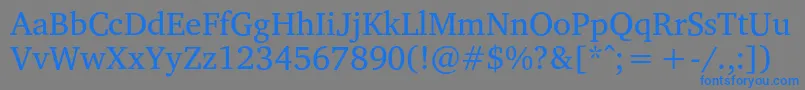 フォントVelekaRegular – 灰色の背景に青い文字