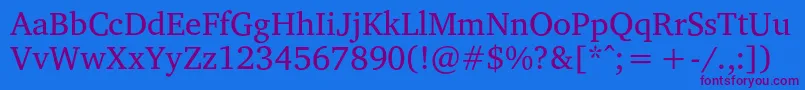 VelekaRegular Font – Purple Fonts on Blue Background