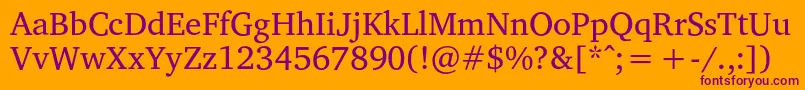 VelekaRegular Font – Purple Fonts on Orange Background