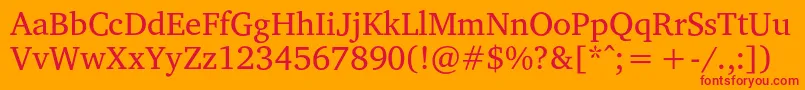 フォントVelekaRegular – オレンジの背景に赤い文字