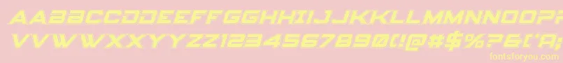 Spyagencyv3collegeital Font – Yellow Fonts on Pink Background