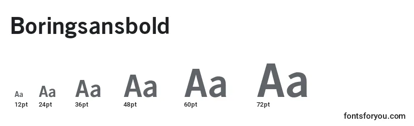 Boringsansbold Font Sizes