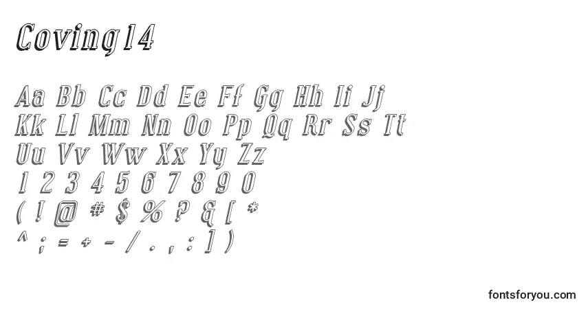 Czcionka Coving14 – alfabet, cyfry, specjalne znaki