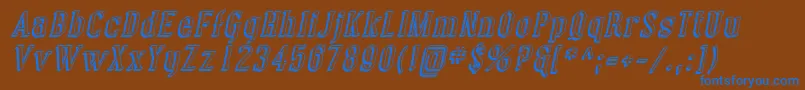 Coving14 Font – Blue Fonts on Brown Background