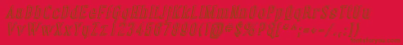Coving14-Schriftart – Braune Schriften auf rotem Hintergrund
