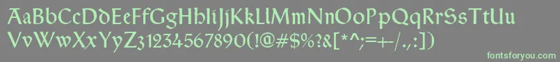 TypographerRotundaAlt-fontti – vihreät fontit harmaalla taustalla