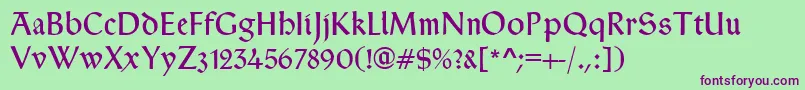 Шрифт TypographerRotundaAlt – фиолетовые шрифты на зелёном фоне