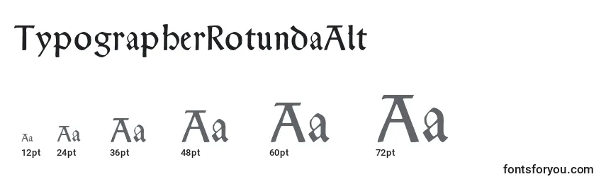 Tamanhos de fonte TypographerRotundaAlt