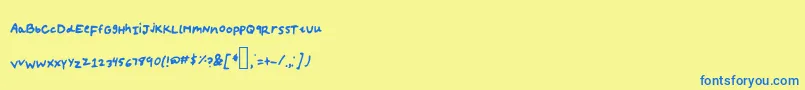 Cantreach Font – Blue Fonts on Yellow Background