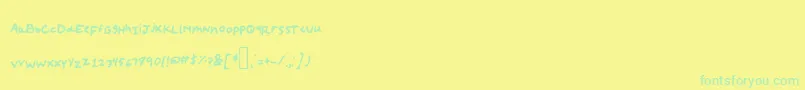 フォントCantreach – 黄色い背景に緑の文字