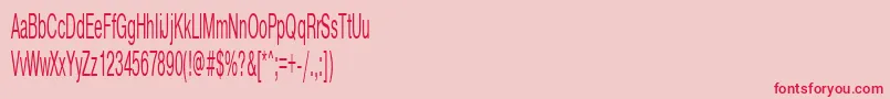 Fonte Pragmaticactt40n – fontes vermelhas em um fundo rosa