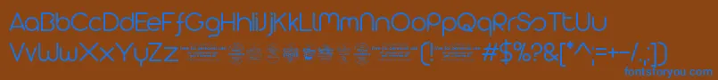 Arista2.0alternateLighttrial-Schriftart – Blaue Schriften auf braunem Hintergrund