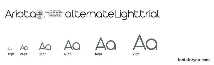 Размеры шрифта Arista2.0alternateLighttrial