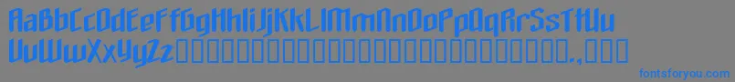 フォントTheloveyoufindinhell – 灰色の背景に青い文字