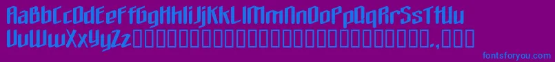Theloveyoufindinhell-Schriftart – Blaue Schriften auf violettem Hintergrund