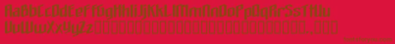 Theloveyoufindinhell-fontti – ruskeat fontit punaisella taustalla