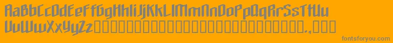 Theloveyoufindinhell-fontti – harmaat kirjasimet oranssilla taustalla